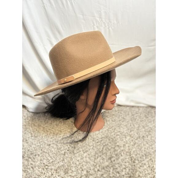Gigi Pip Womens 55 Brown Wool Felt Wide Brim Rancher Western Hat Leather Band main image 8